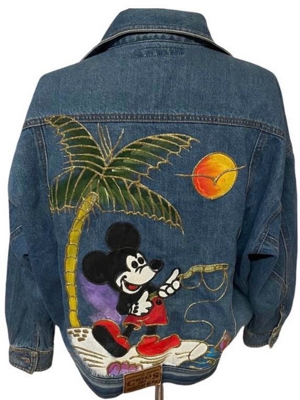 Vintage Denim Mickey Mouse hand painted jacket